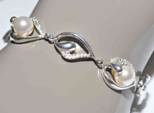 925 Silber Armband mit Perlen und Zirkonia Kollektion Frühling 2014 -Top Design