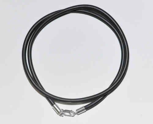 Kautschukband Ø 4,0 mm schwarz Verschluß 925 Silber Kautschuk Kette Halsband