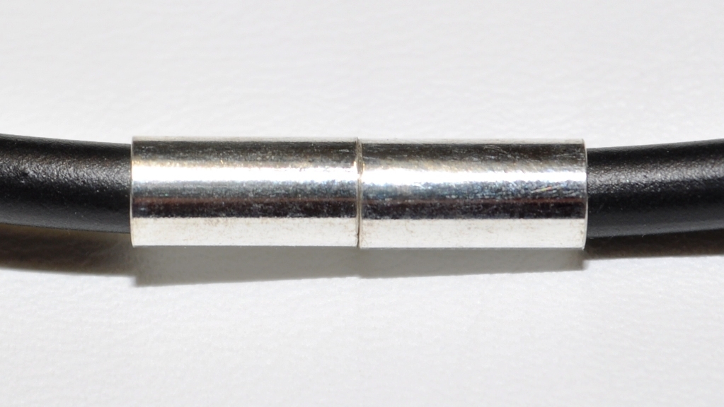 Kautschukband Ø 3,0 mm schwarz mit Steckverschluß Kautschuk Kette Halsband TOP ! 