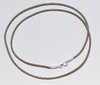 Echtleder Halskette Ø 2,0 mm Sepia - Verschluß 925 Silber Leder - Kette Halsband