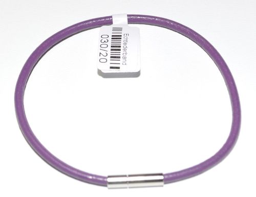 Violett Echtlederband - Armband - Halsband versch. Längen - Steckverschluss