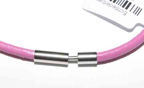 Rosa Echtlederband - Armband - Halsband versch. Längen - Steckverschluss