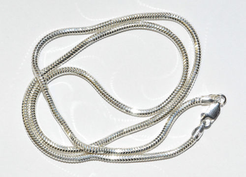 ECHTES 925 Silber Halskette - Schlange - Rhodiniert Ø 2,5 mm, Länge: 45 cm