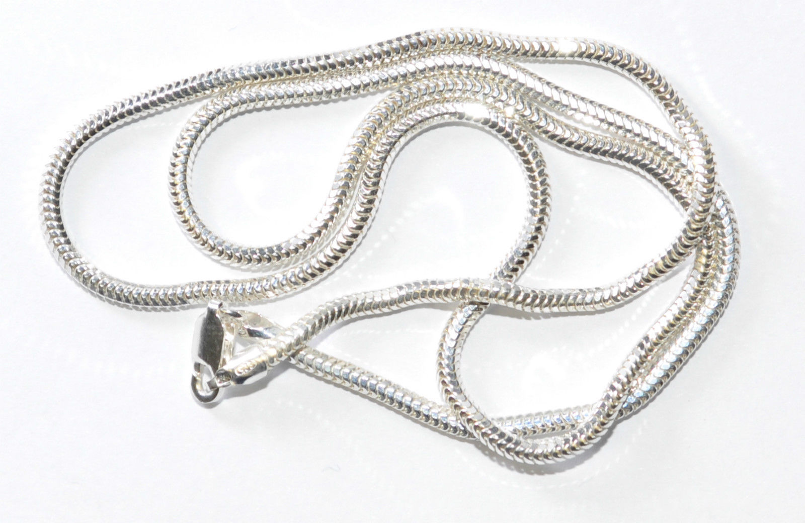 Schlange Rhodiniert Ø 1,6mm ECHTES 925 Silber Halskette Länge: 55 cm 