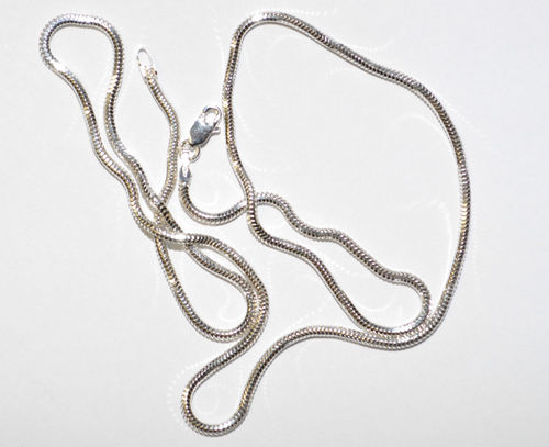 ECHTES 925 Silber Halskette - Schlange - Rhodiniert Ø 2,2 mm, Länge: 55 cm