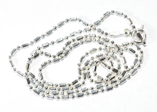 925 Silber Halskette - Kugelkette Ø 1,3 mm, Länge: 55 cm - DOG TAG KETTE