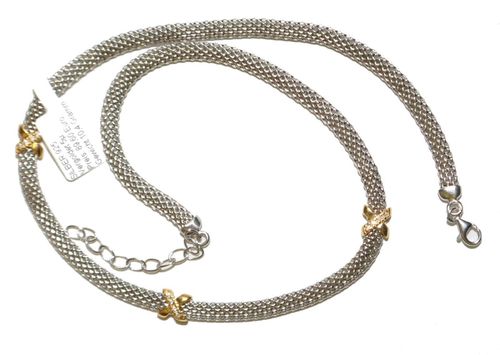 ECHTES Silber 925 Halskette Collier - Rhodiniert - Vergoldet 5µ - Mit Zirkonia