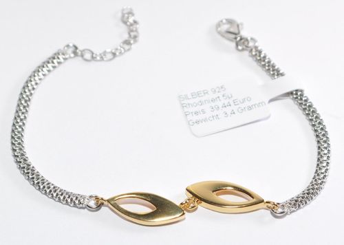 ECHTES Silber 925 Armband - Vergoldet 5µ - Modell Herbst 2016 - Handgefertigt