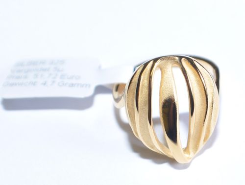 ECHTES Silber 925 Ring - Vergoldet mit Gelbgold 5µ - Einzigartig - Neuheit 2016
