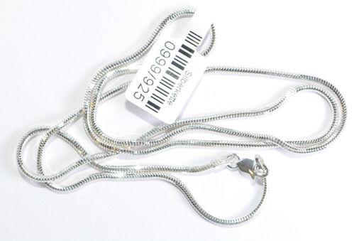 925 Silber Halskette - Collier - Schlange - Diamantiert Ø 1,6mm - Länge 55 cm