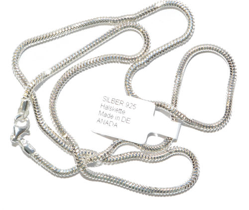 925 Silber Halskette - Collier - Schlange - Diamantiert Ø 2,4mm - Länge 45 cm