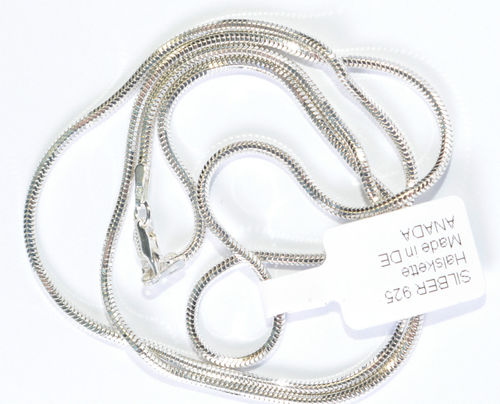 925 Silber Halskette - Collier - Schlange - Diamantiert Ø 1,8mm - Länge 50 cm