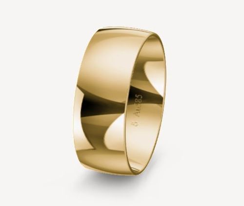 1 Trauring Ehering Hochzeitsring Gold 585 Poliert - Breite 5mm - Halbrund-Profil